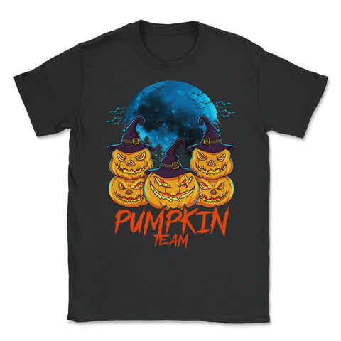 Pumpkin Team Spooky Jack O-Lantern Halloween Unisex T-Shirt - Black