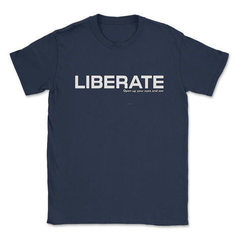 Liberate Otaku Anime Vintage by DOTC Unisex T-Shirt - Navy
