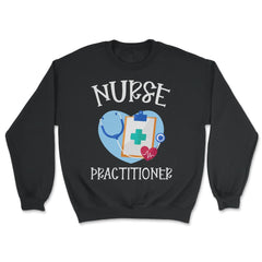 Nurse Practitioner RN Stethoscope Heart Registered Nurse print - Unisex Sweatshirt - Black