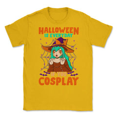 Halloween Cute Chibi Anime Witch Cosplay Manga Unisex T-Shirt - Gold