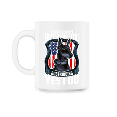 K9 Police Dog Doberman Pinscher Enforcement Dog graphic - 11oz Mug - White