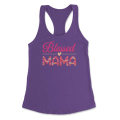 Blessed Mama Women’s Floral Pattern Mother's Day Quote product - Purple