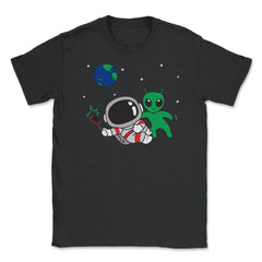 Alien Selfie Kawaii Style Funny Astronaut & Happy Alien design Unisex - Black