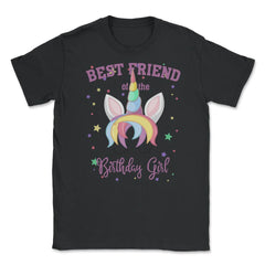 Best Friend of the Birthday Girl! Unicorn Face print Gift Unisex - Black