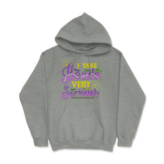 Mardi Gras I take Beads Very Seriously Funny Gift product Hoodie - Grey Heather