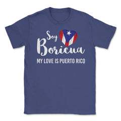 Soy Boricua My Love is Puerto Rico T-Shirt  Unisex T-Shirt - Purple