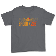 Cicada Brood X 2021 Reemergence Theme Minimalist product Youth Tee - Smoke Grey