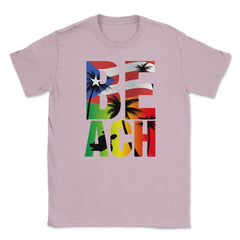 Puerto Rico Flag Beach T Shirt Gifts Shirt Tee  Unisex T-Shirt - Light Pink