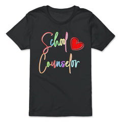 School Counselor Heart Love Vibrant Colorful Appreciation graphic - Premium Youth Tee - Black