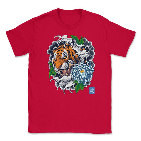 Year of the Tiger Retro Vintage Tattoo Style Art graphic Unisex - Red
