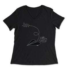 Let's get lost! graphic Novelty tee by No Limits prints - Women's V-Neck Tee - Black