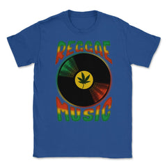 Reggae Music Vinyl Record Design Gift print Unisex T-Shirt - Royal Blue