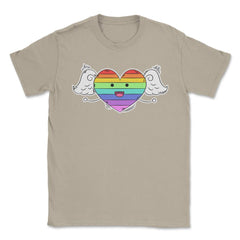 Rainbow Heart Gay Pride Month t-shirt Shirt Tee Gift Unisex T-Shirt - Cream