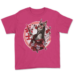 Kitsune Mask Japanese Anime Women Samurai Bunny Mask graphic Youth Tee - Heliconia
