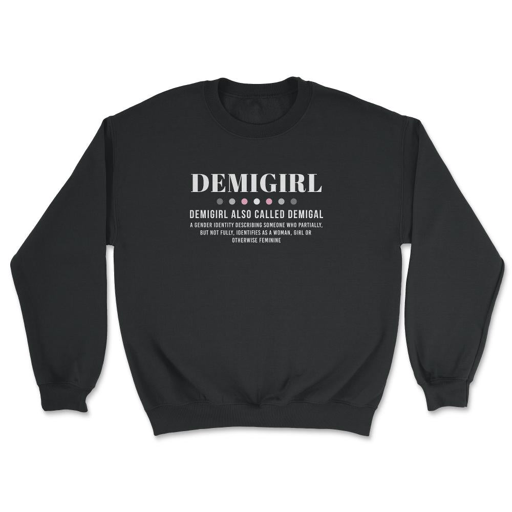 Demigirl Definition Female & Agender Color Flag Pride product - Unisex Sweatshirt - Black