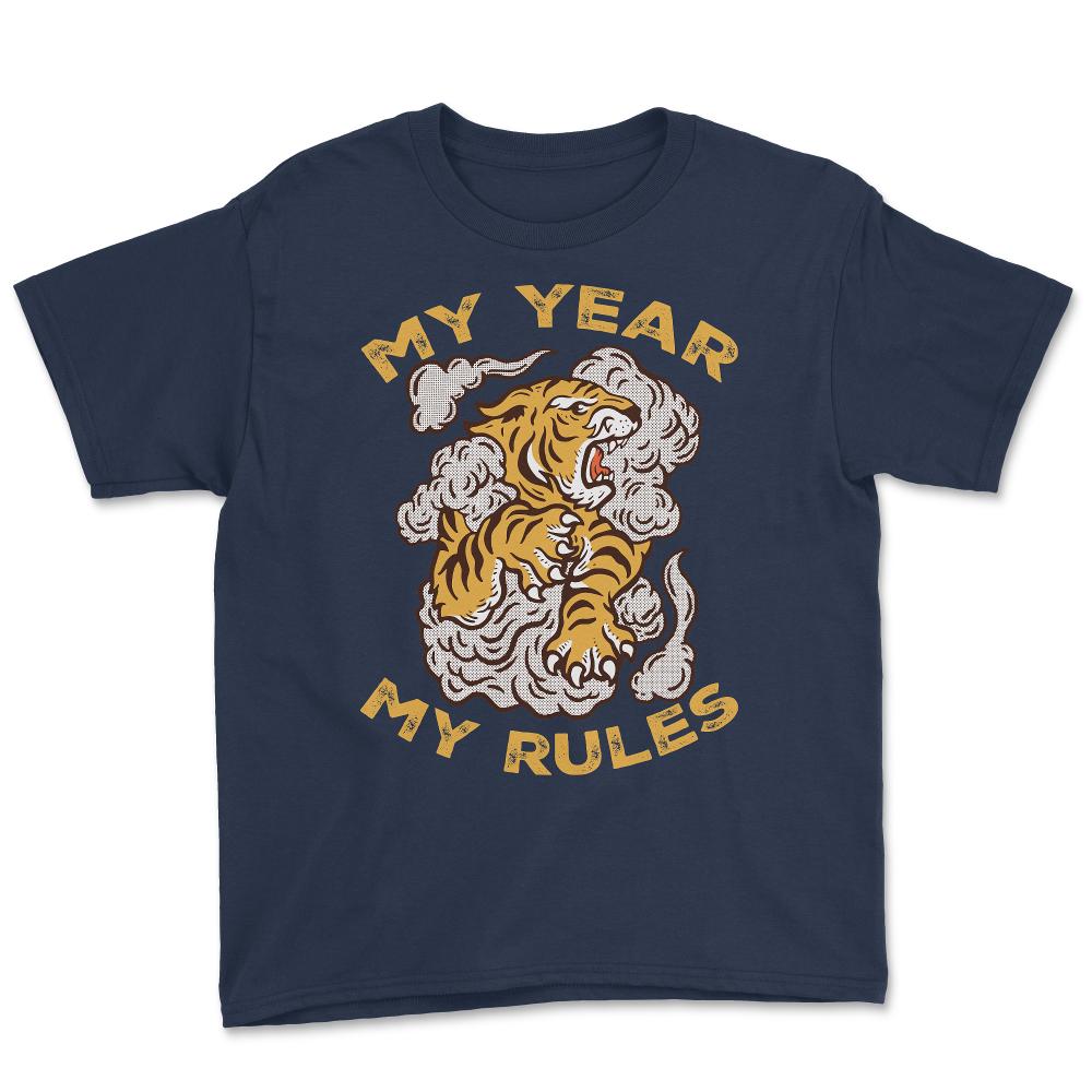 My Year My Rules Retro Vintage Year of the Tiger Meme Quote design - Navy