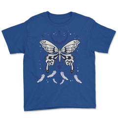 Butterfly Dreamcatcher Boho Mystical Esoteric Art print Youth Tee - Royal Blue
