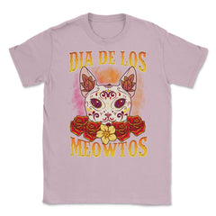 Dia de los Meowtos Beautiful Halloween Cat Unisex T-Shirt - Light Pink