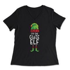 I'm The Cute Elf Costume Funny Matching Xmas product - Women's V-Neck Tee - Black