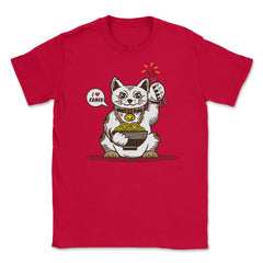 Ramen Lover Cat Funny Gift print Unisex T-Shirt - Red