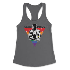 Fueled by Pride Gay Pride Guy in Rainbow Triangle2 Gift design - Dark Grey
