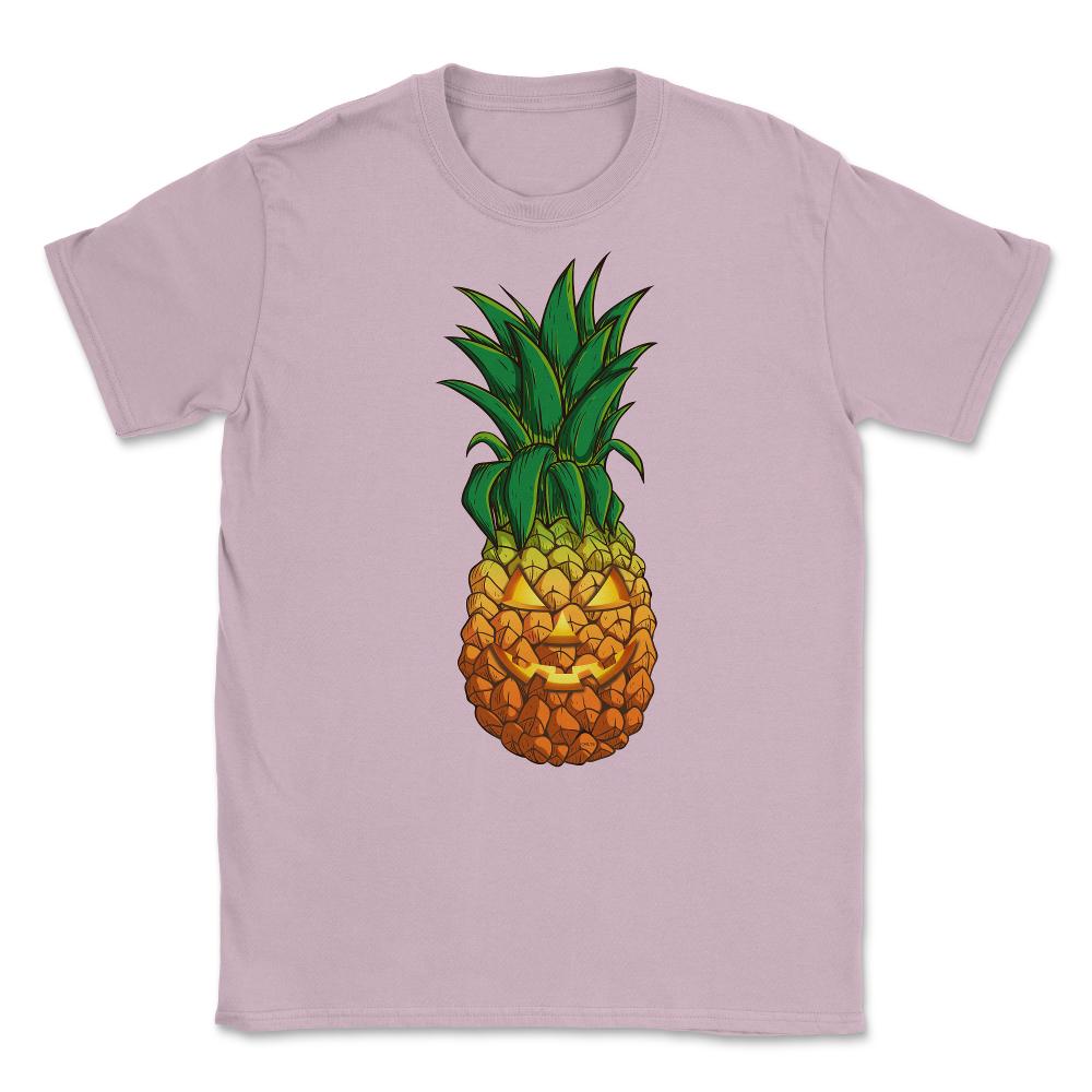 Jack o' lantern Tropical Pineapple Halloween T Shirt  Unisex T-Shirt - Light Pink