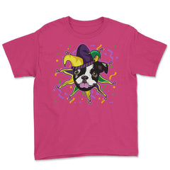 Mardi Gras French Bulldog Jester Funny Gift graphic Youth Tee - Heliconia