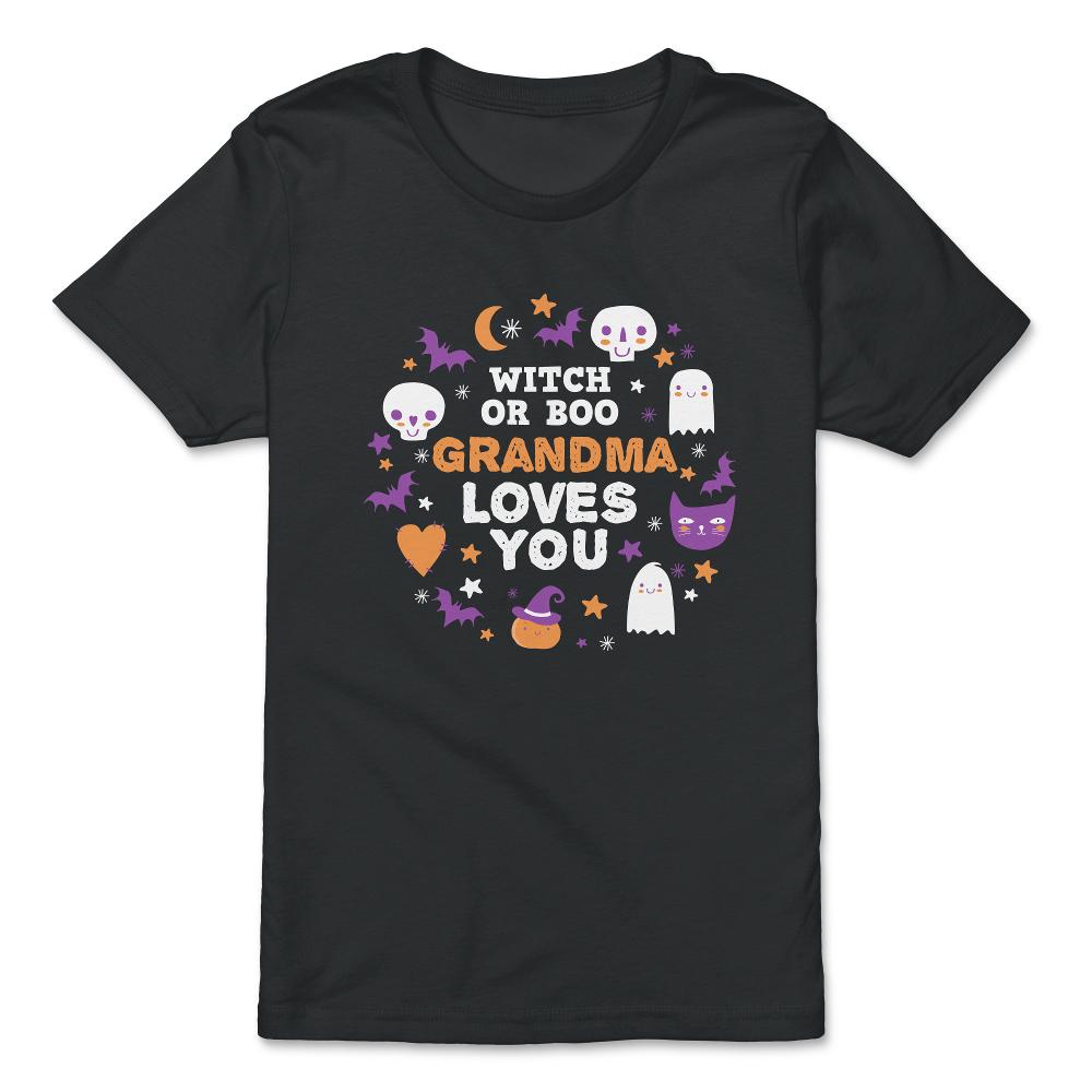Witch or Boo Grandma Loves You Halloween Reveal product - Premium Youth Tee - Black