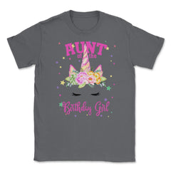 Aunt of the Birthday Girl! Unicorn Face Theme Gift design Unisex - Smoke Grey