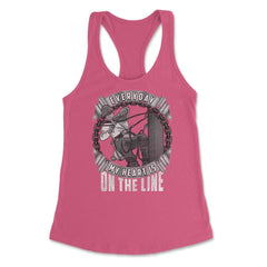 Everyday My Heart is on the Line for Lineworker Gift  print Women's - Hot Pink