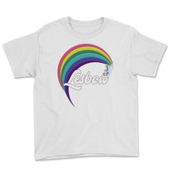 Lesbow Rainbow Unicorn Color Gay Pride Month t-shirt Shirt Tee Gift - White