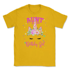 Aunt of the Birthday Girl! Unicorn Face Theme Gift design Unisex - Gold