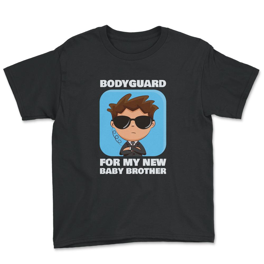 Bodyguard for my new baby brother-Big Brother print - Youth Tee - Black