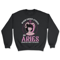 Aries Zodiac Sign Pastel Goth Anime Girl Art graphic - Unisex Sweatshirt - Black