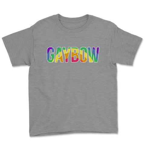 Gaybow Rainbow Word Gay Pride Month t-shirt Shirt Tee Gift Youth Tee - Grey Heather