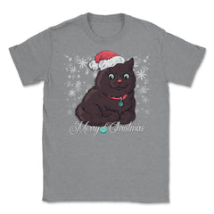 Merry Christmas Cat Funny Humor T-Shirt Tee Gift Unisex T-Shirt - Grey Heather