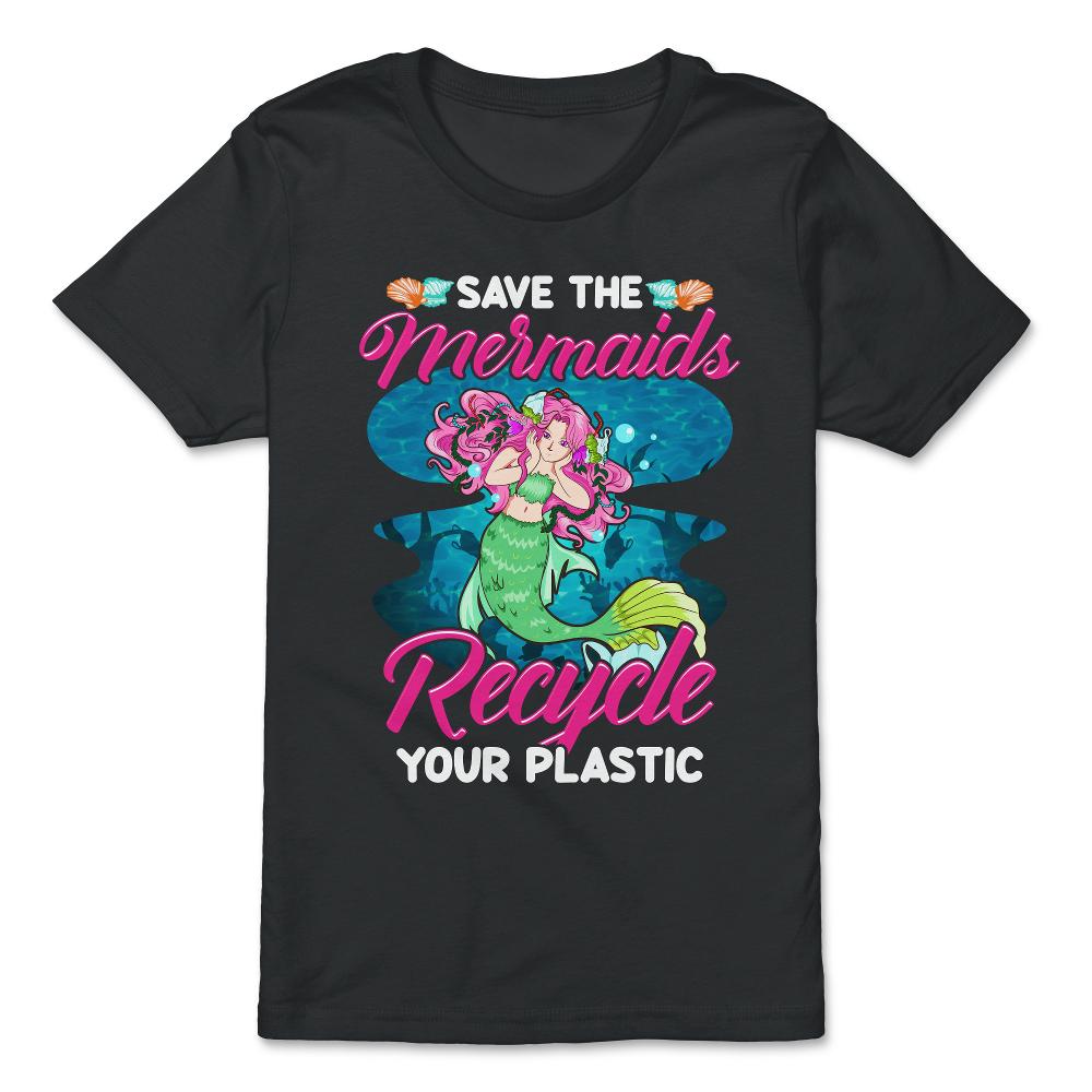 Plastic Recycle Save the Mermaids Gift for Earth Day print - Premium Youth Tee - Black