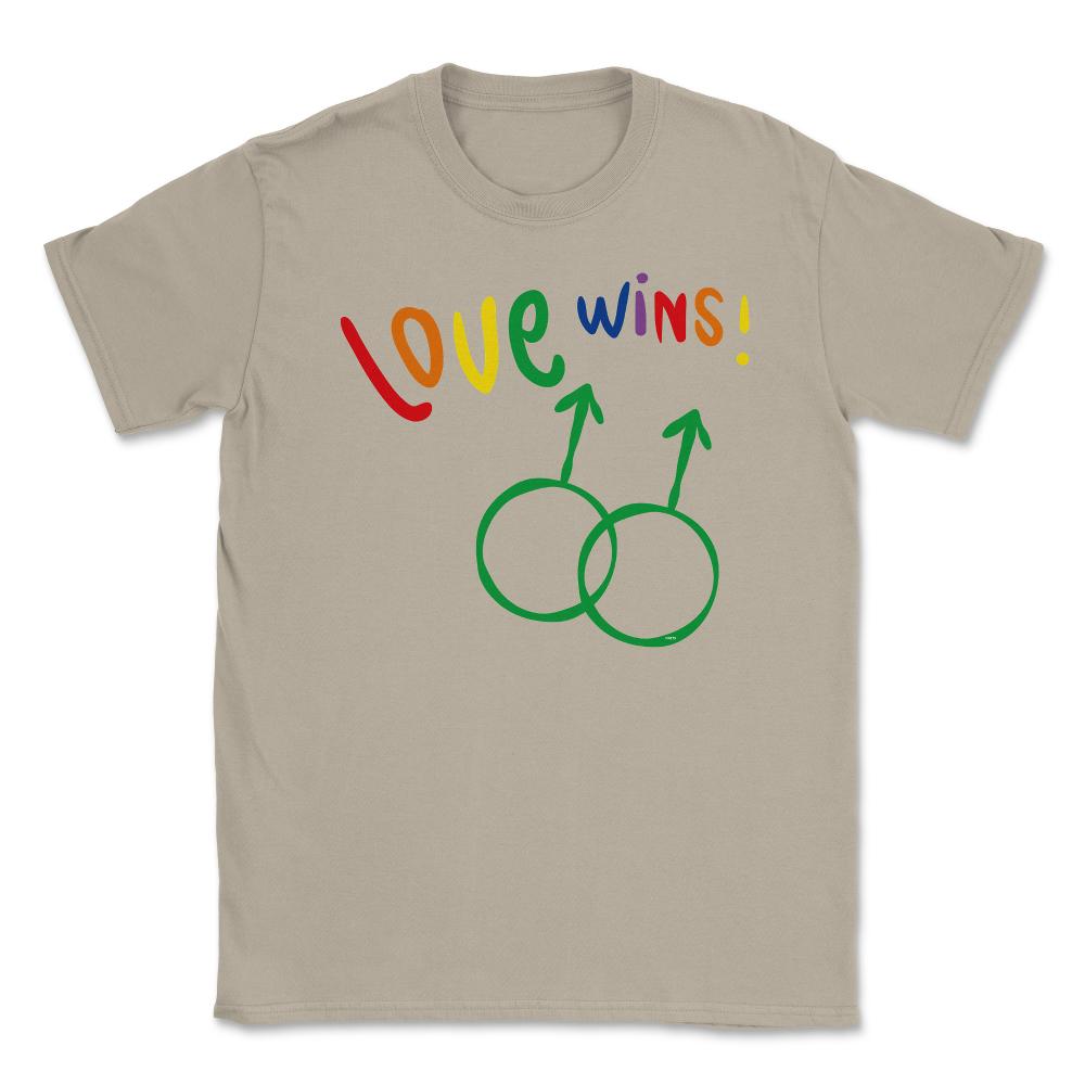 Love wins! Men t-shirt Gay Pride Month Shirt Tee Gift Unisex T-Shirt - Cream