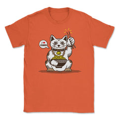 Ramen Lover Cat Funny Gift print Unisex T-Shirt - Orange