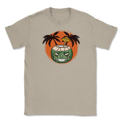 Hawaiian Halloween Coconut Face Jack O Lantern Scary print Unisex - Cream