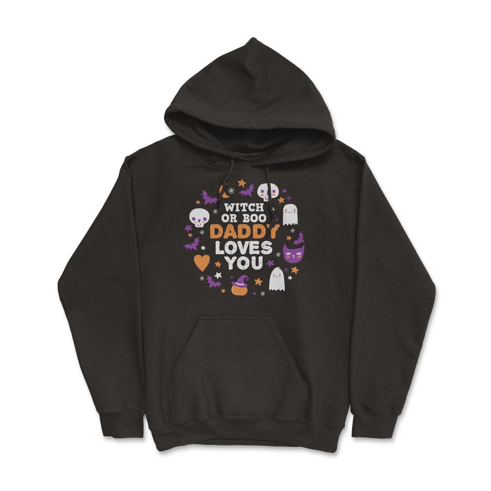 Witch or Boo Daddy Loves You Halloween Reveal graphic - Hoodie - Black