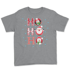 HO HO HO Christmas Funny Humor T-Shirt Tee Gift Youth Tee - Grey Heather