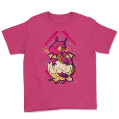 Hatched Baby Dragon Mythical Creature For Fantasy Fans print Youth Tee - Heliconia