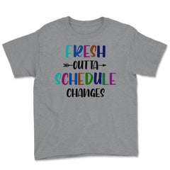 Funny School Counselor Joke Fresh Outta Schedule Changes design Youth - Grey Heather