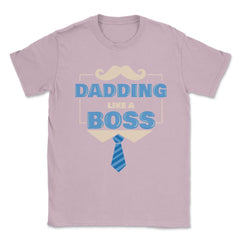 Dadding like a Boss Funny Colorful Text Quote & Moustache graphic - Light Pink