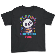 Playing a Different Tune Autism Awareness Panda design Youth Tee - Black