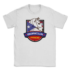 Boricua Pride Horse & Puerto Rico Flag T-Shirt & Gifts Unisex T-Shirt - White