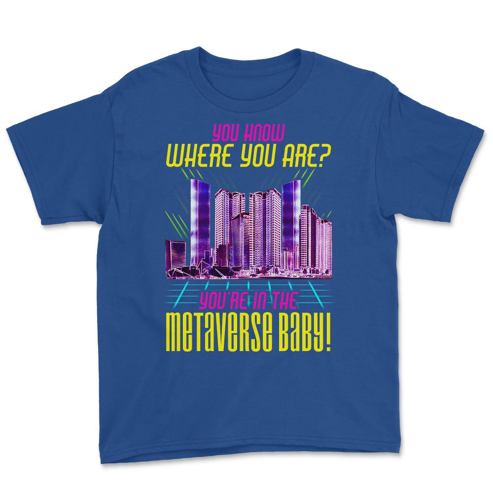 Metaverse City for VR-Fans & Gamers Virtual Reality Video graphic - Royal Blue