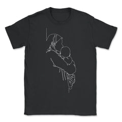 Outline Mom and baby Motherhood Theme for Line Art Lovers print - Unisex T-Shirt - Black