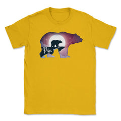 Papa Bear Moonlight T-Shirt Father's Day Tee Gift Unisex T-Shirt - Gold